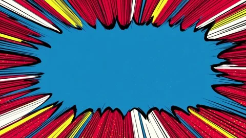 Comic style burst frame with blue copy space, hand drawn digital animation .. Stock Footage 342043439
