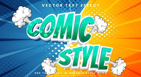 Comic Style cartoon game style 3d editable text effect Illustrazione stock