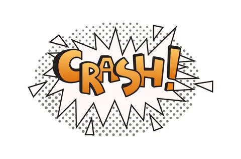 Comic Style Crash Text with Dynamic Pop Art Elements Illustrazione stock