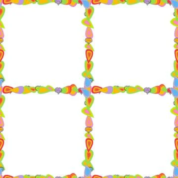 Comic style doodle frame consists of yellow, white and green border. Vector. Sea Stock Illustration