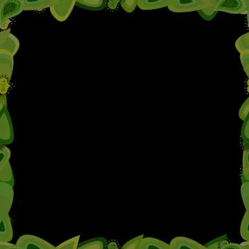 Comic style doodle frame consists of yellow, black and green border. Seamless pa Illustrazione stock