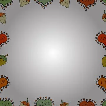 Comic style doodle frame consists of white, orange and black border. Vector illu Illustrazione stock