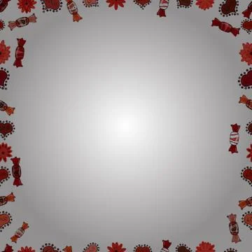 Comic style doodle frame consists of white, orange and red border. Seamless. Vec Stock Illustration