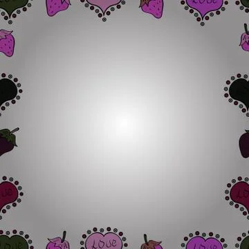 Comic style doodle frame consists of white, black and violet border. Vector. Sea Stock Illustration