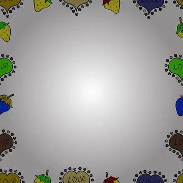 Comic style doodle frame consists of white, yellow and black border. Vector illu Stock Illustration