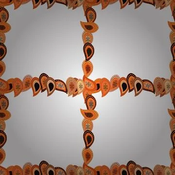 Comic style doodle frame consists of orange, white and beige border. Vector. Sea Ilustración de archivo