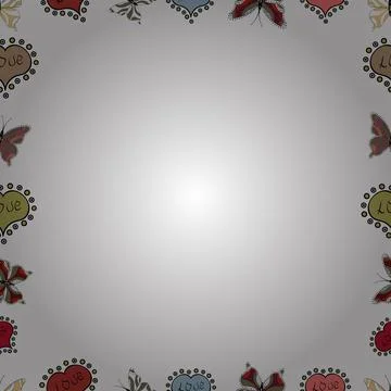 Comic style doodle frame consists of white, red and black border. Seamless. Vect Stock Illustration