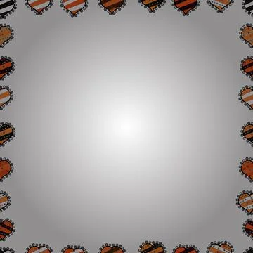 Comic style doodle frame consists of orange, black and white border. Vector. Sea Stock Illustration