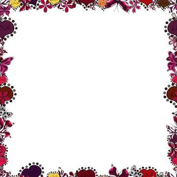 Comic style doodle frame consists of white, black and red border. Seamless patte Illustrazione stock