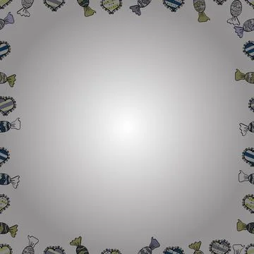 Comic style doodle frame consists of neutral, black and white border. Vector ill Illustrazione stock