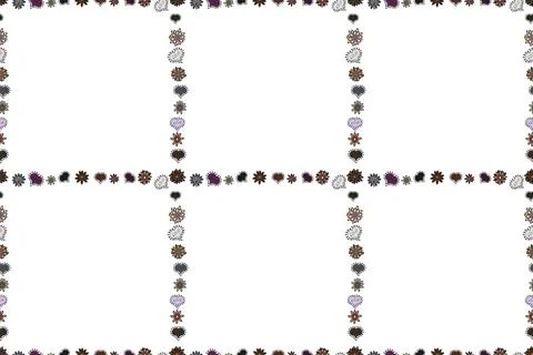 Comic style doodle frame consists of white, brown and gray border. Seamless. Ras Stock Illustration