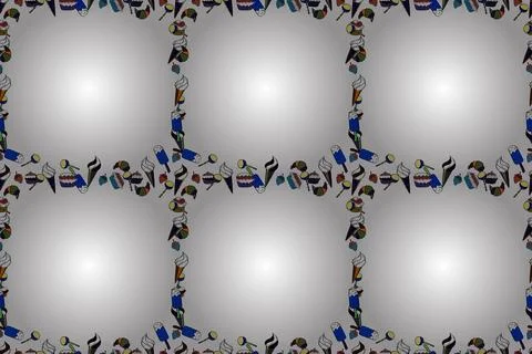 Comic style doodle frame consists of black, blue and white border. Seamless. Ras Stockillustratie