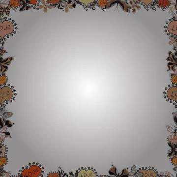 Comic style doodle frame consists of black, beige and white border. Seamless. Ve Stock Illustration