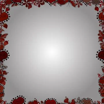 Comic style doodle frame consists of red, white and black border. Vector. Seamle Illustrazione stock