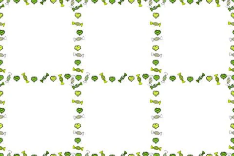 Comic style doodle frame consists of black, green and white border. Seamless. Ra Stock Illustration