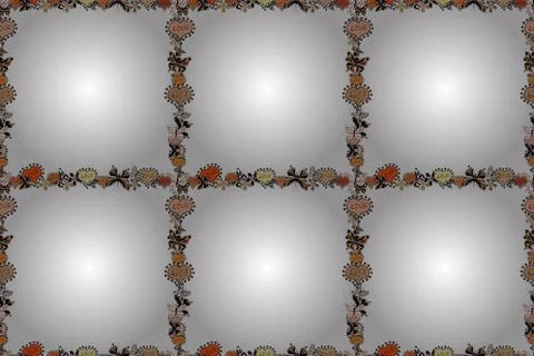 Comic style doodle frame consists of black, beige and white border. Seamless. Ra Stock Illustration