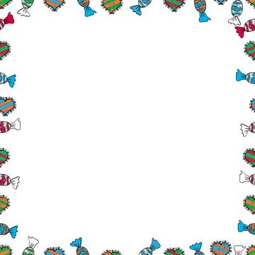 Comic style doodle frame consists of blue, black and white border. Vector illust 스톡 일러스트