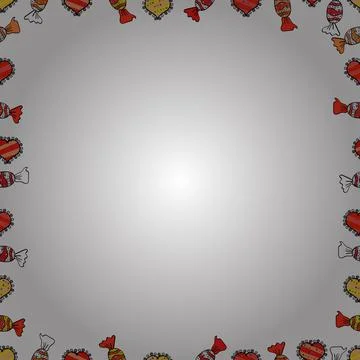 Comic style doodle frame consists of black, white and red border. Seamless. Vect Ilustración de archivo