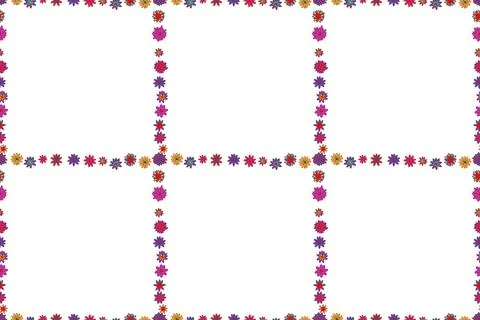 Comic style doodle frame consists of white, blue and red border. Raster. Seamles Stock Illustration