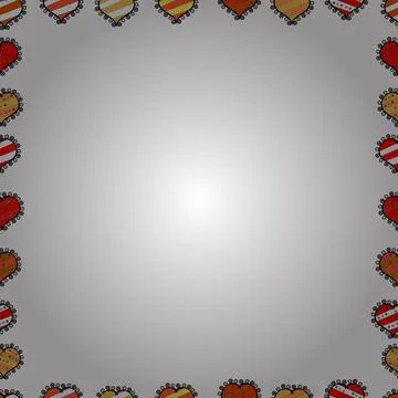 Comic style doodle frame consists of white, black and orange border. Vector illu Stock Illustration