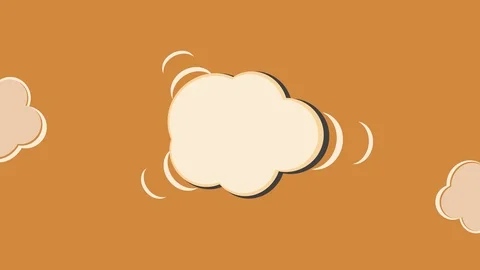 Comic style end Credits waving cloud clip on orange grungy fabric 스톡 동영상 104131724
