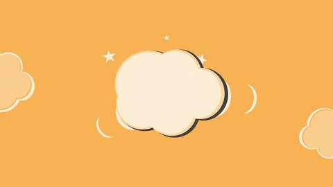 Comic style end Credits waving cloud clip on bright orange grungy fabric 스톡 동영상 104134071