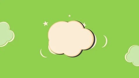 Comic style end Credits waving cloud clip on lime grungy fabric Stock Footage 104135930