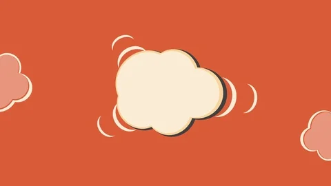 Comic style end Credits waving cloud clip on orange grungy fabric Stock Footage 104136109