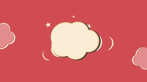 Comic style end Credits waving cloud clip on red grungy fabric Stock Footage 104140466