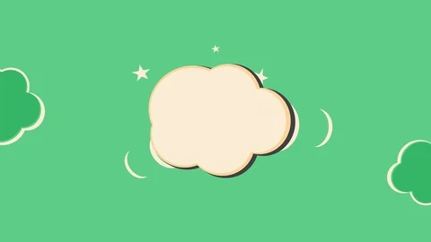 Comic style end Credits waving cloud clip on green grungy fabric Stock Footage 104141731