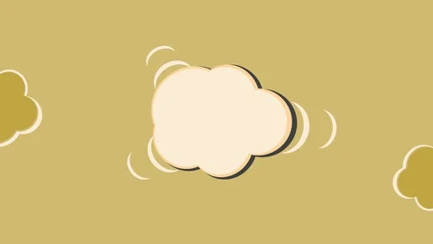 Comic style end Credits waving cloud clip on tannish grungy fabric Stock Footage 104143696