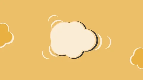 Comic style end Credits waving cloud clip on yellow grungy fabric Stock Footage 104144764