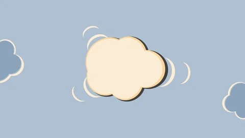 Comic style end Credits waving cloud clip on ice-blue grungy fabric Stock Footage 104147104