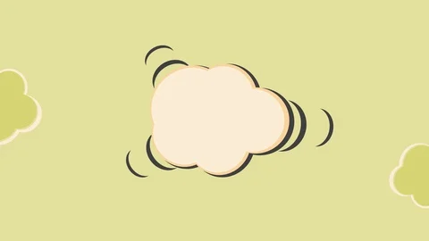 Comic style end Credits waving cloud clip on light grungy fabric Stock Footage 104148078
