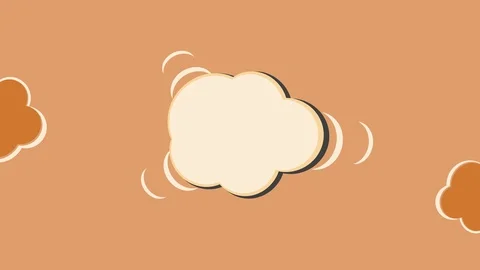 Comic style end Credits waving cloud clip on orangish grungy fabric 스톡 동영상 104149848