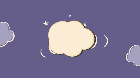 Comic style end Credits waving cloud clip on indigo grungy fabric Stock Footage 104151062