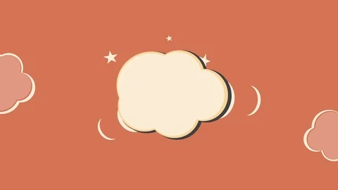 Comic style end Credits waving cloud clip on subtle orange grungy fabric Stock Footage 104151514