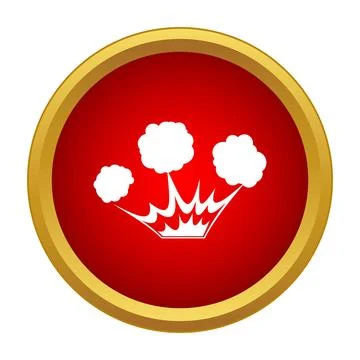 Comic style explosion blast impact icon design Stock Illustration