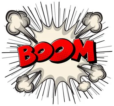 Comic Style Explosion with Bold Red Text Stock Illustration