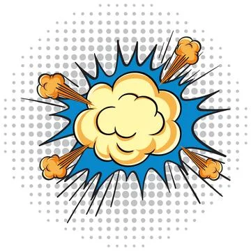 Comic Style Explosion Burst Vector Illustration Illustrazione stock