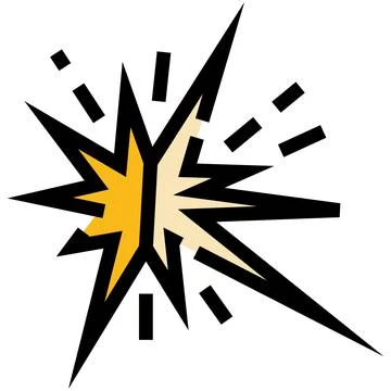 Comic style explosion bursting flash icon design Stock Illustration