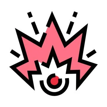 Comic style explosion bursting impact line icon Stock Illustration