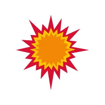 Comic style explosion bursting impact energy blast effect Ilustración de archivo