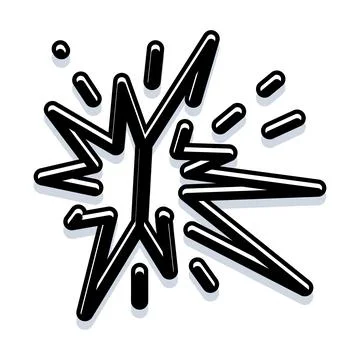 Comic style explosion bursting impact pop art icon Illustrazione stock