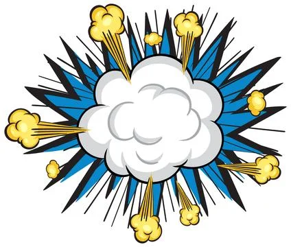 Comic Style Explosion Cloud Burst Stock Illustration