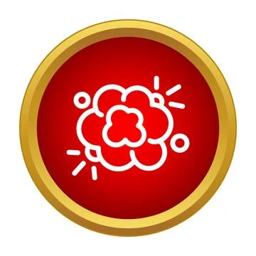 Comic style explosion cloud burst icon in circle Stock Illustration