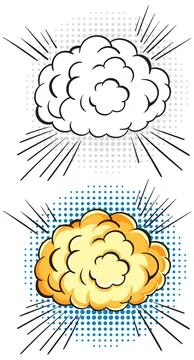 Comic Style Explosion Cloud Vector Illustration Stock Illustration