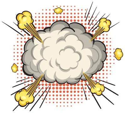 Comic Style Explosion Cloud Vector Illustration Stock Illustration