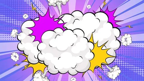 Comic Style Explosion Clouds Stock Illustration