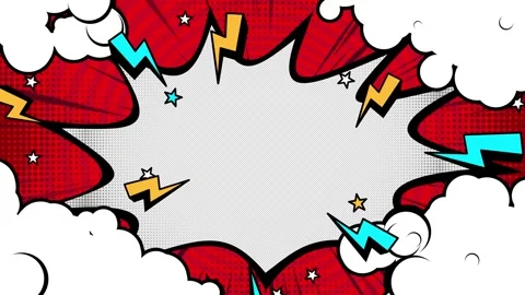 Comic style explosion photo video frame pop art background Video stock 318776728